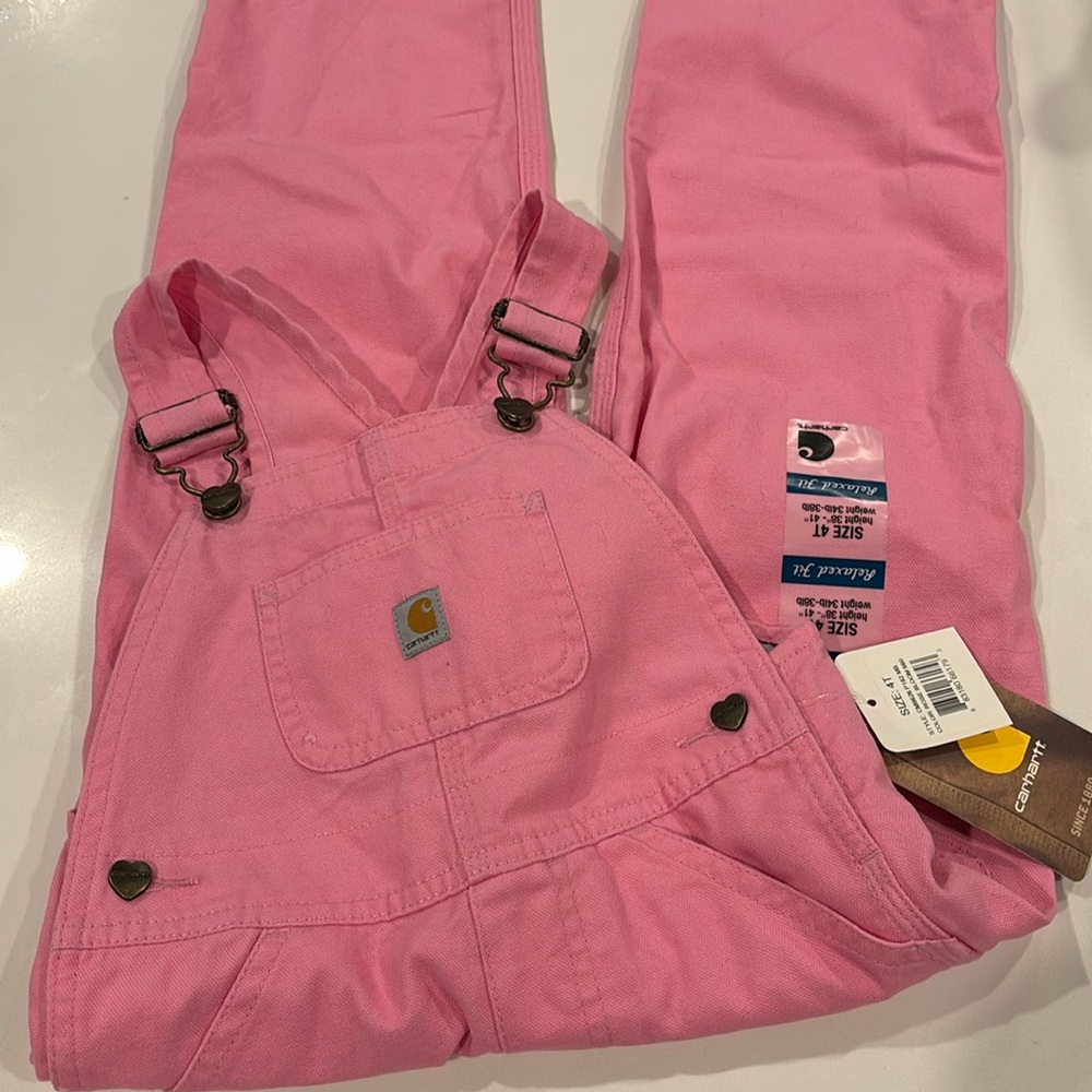 4T pink Carhartt overalls
